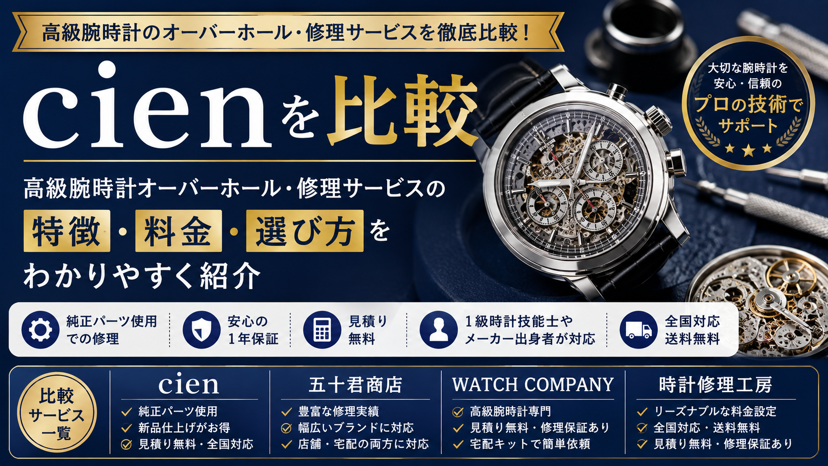 高級腕時計オーバーホール・修理サービスの特徴・料金・選び方を解説
